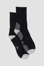 Medias 2 pack una lisa mas una con diseño y felpa interior e Negro