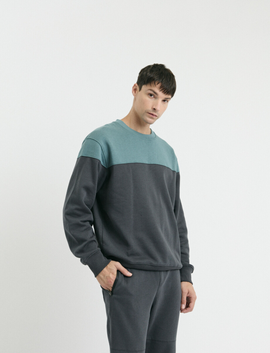 470916 SWEATER HARRY Petroleo/gris Oscuro