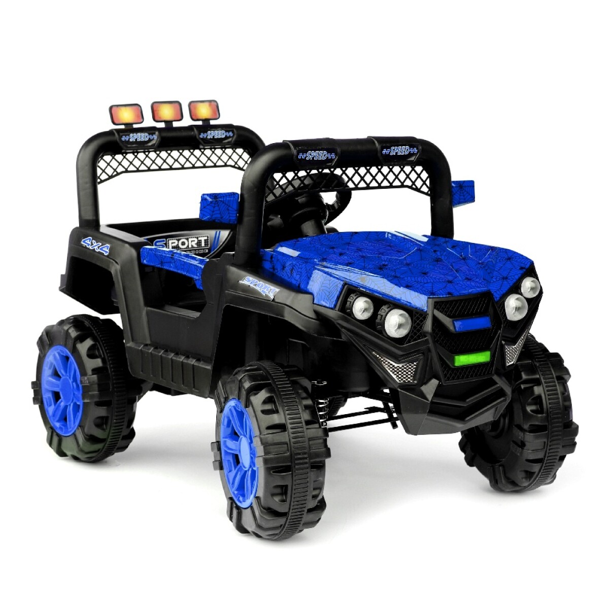 Jeep 4x4 Niños Auto Motor Batería Control USB Luces y Música - Azul 