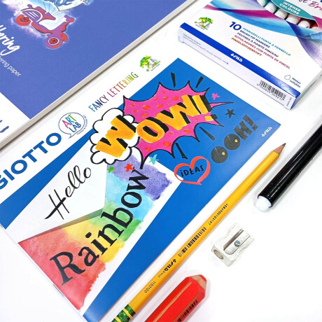 Set Arte Lettering Completo 45 Piezas Multicolor Set Arte Lettering Completo 45 Piezas Multicolor