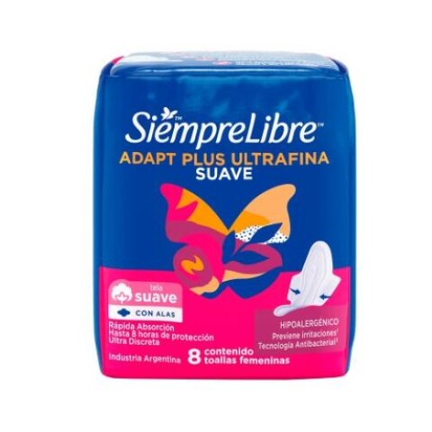 Siempre LibreToallas femeninas adapt plus ultra fina x8 Siempre LibreToallas femeninas adapt plus ultra fina x8