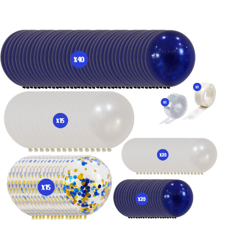 Set Globos N19 112pcs Azul Decoración Arco Cumpleños Set Globos N19 112pcs Azul Decoración Arco Cumpleños