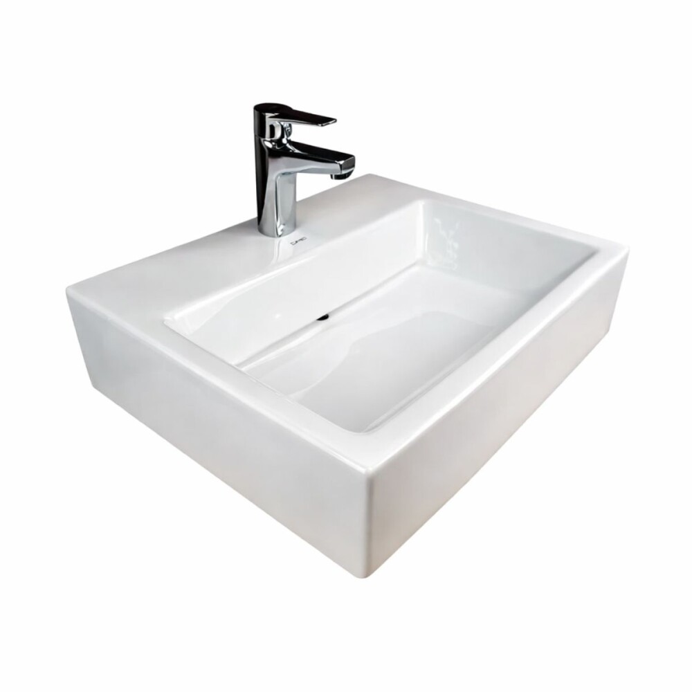 Bacha de apoyo rectangular 57x46 cm c/mesa blanca Dmc Bacha De Apoyo Rectangular 57x46 Cm C/mesa Blanca Dmc