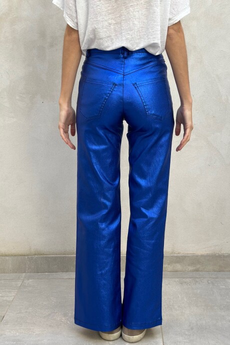 PANTALON METALIZADO AMARANTO Azul
