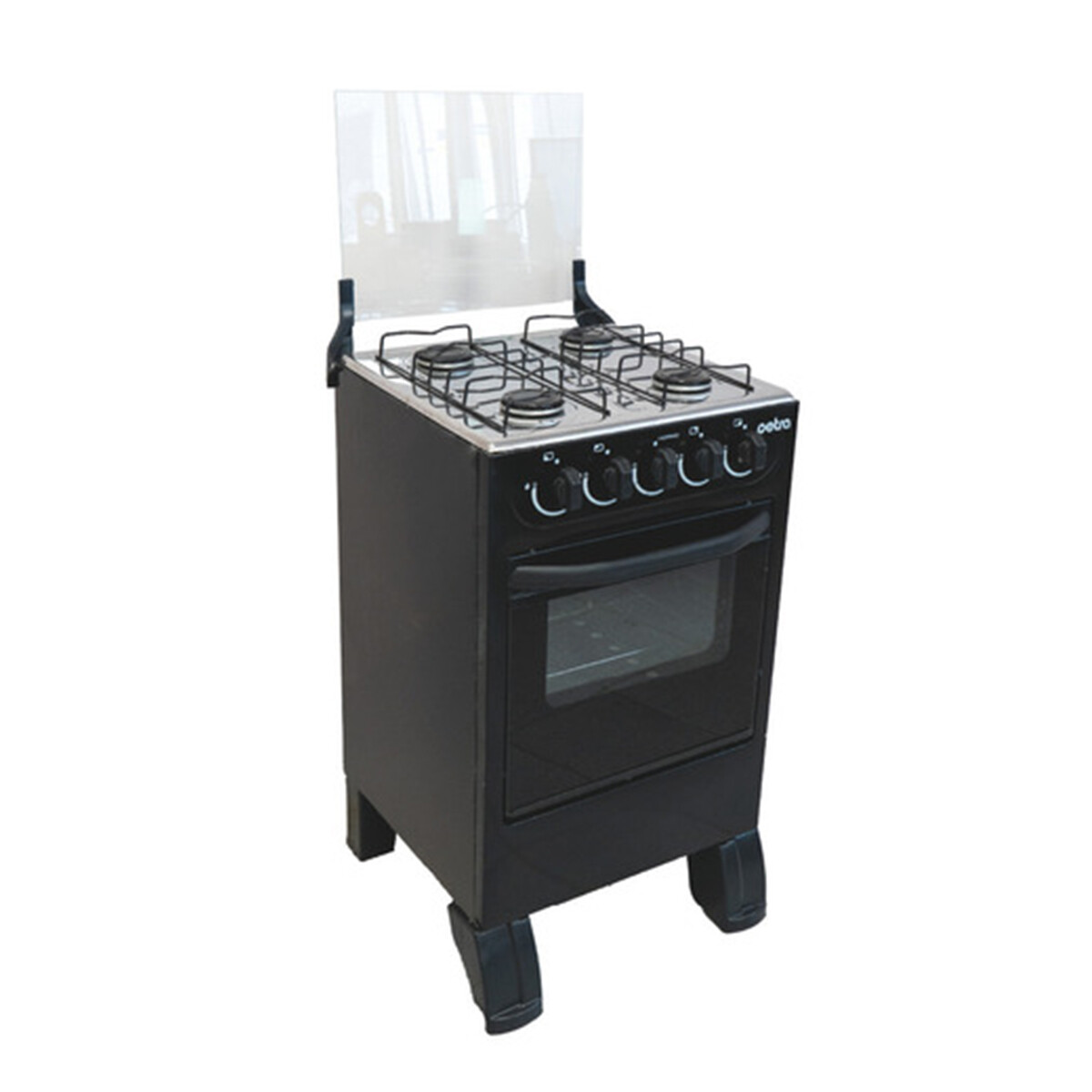 Cocina Petra Sirius A Gas Supergas 4 Hornallas Mesada Inox Color Negro 