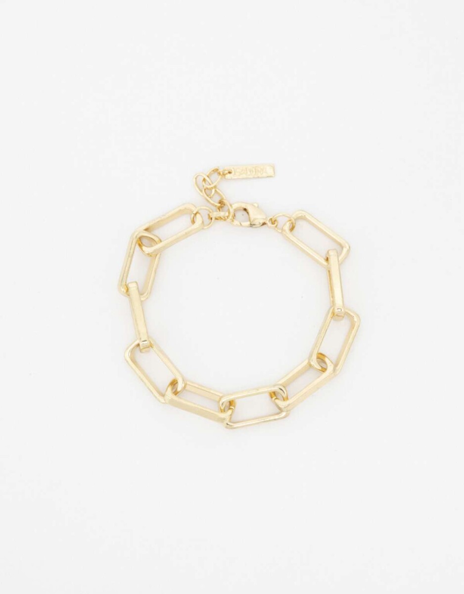 Pulsera Flexible Maxi Eslabones - Dorado 