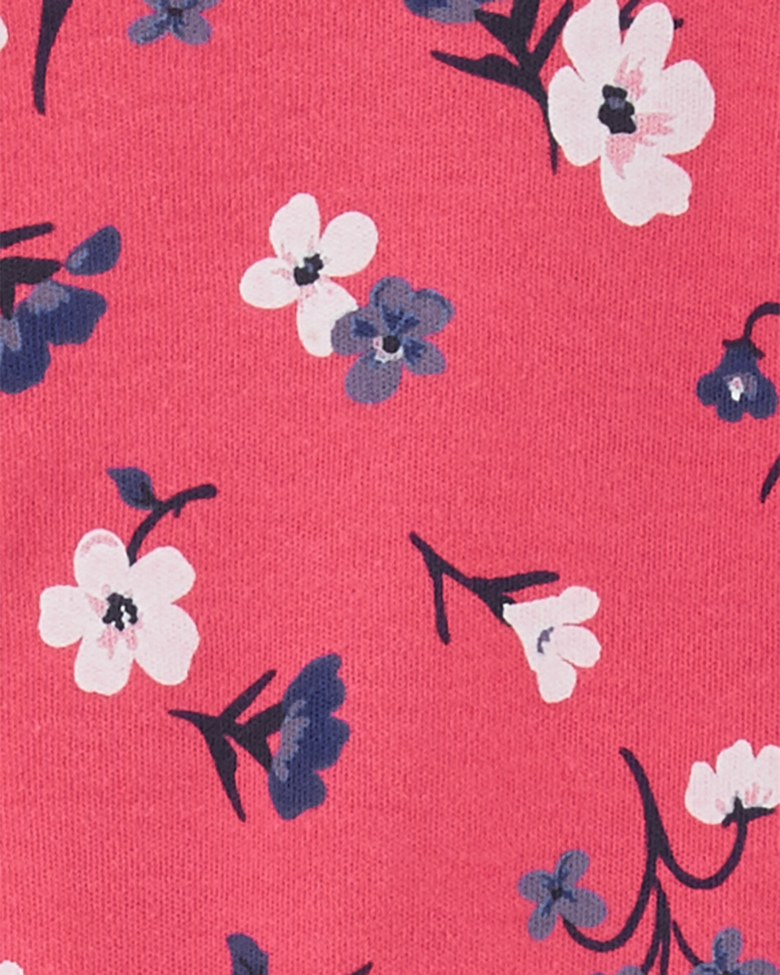 Pijama una pieza de algodón con pie y diseño floral Sin color