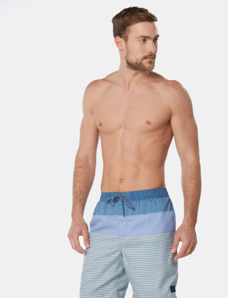 SHORT DE BAÑO RAYADO Azul