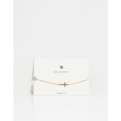 Pulsera Con Dije De Cruz Dorado