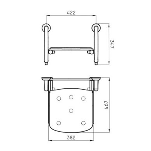 SILLA REBATIBLE PARA DUCHA DE BAÑO REFORZADA BLANCO MATE 000