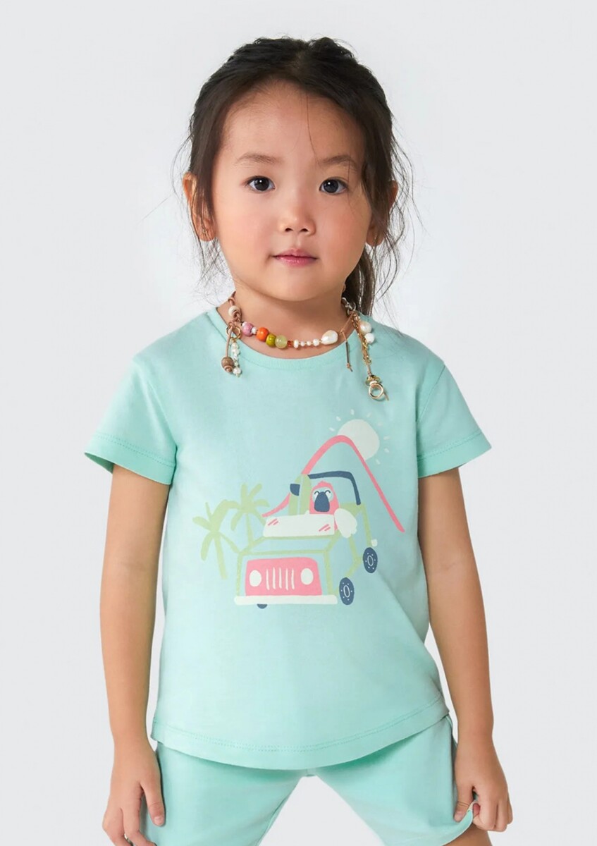 BLUSA INFANTIL CON ESTAMPA - VERDE 