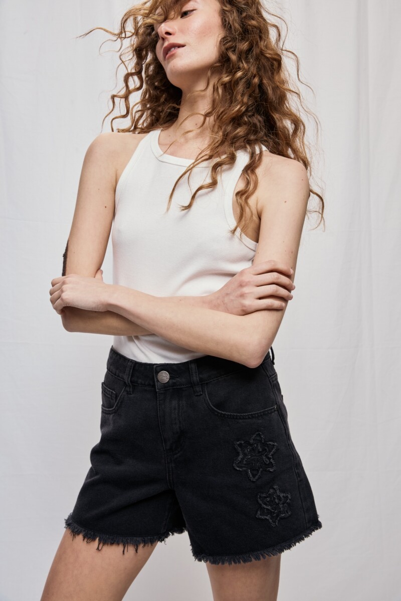 SHORT FLORE Negro