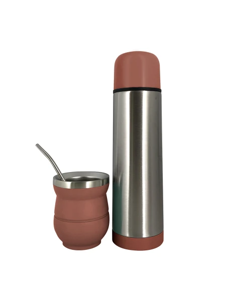 SET MATE C/BOMBILLA Y TERMO 500ML CORAL SET MATE C/BOMBILLA Y TERMO 500ML CORAL