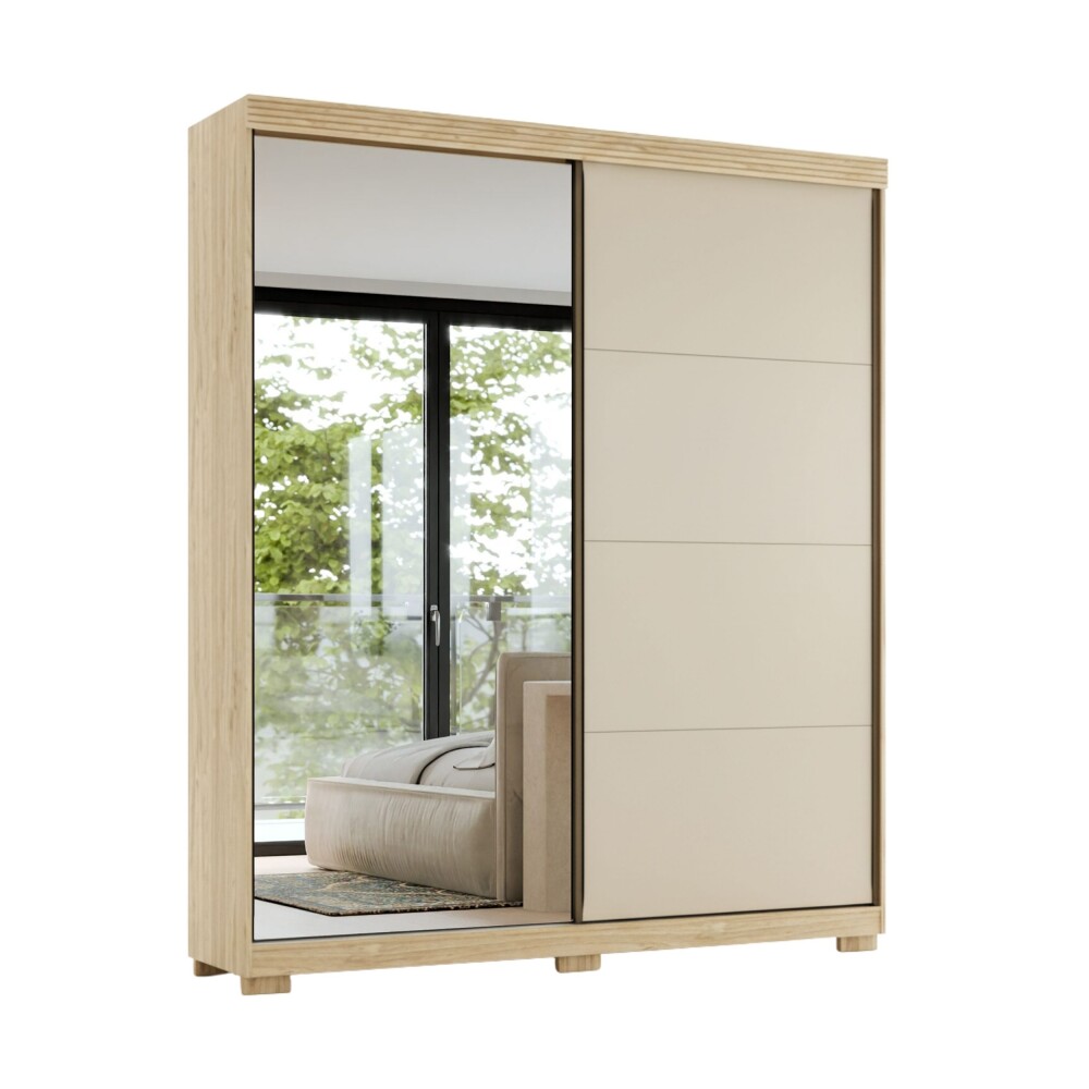Ropero 2 puertas corredizas con espejo Sierra - Moderna Ropero 2 puertas corredizas con espejo Sierra - Moderna