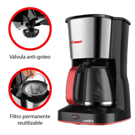 Cafetera Eléctrica 12 Tazas Vidrio Antigoteo Mantiene Calor Negro