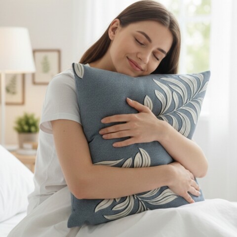 Almohadón Decorativo 45x45 cm - Hojas 02 – Cojín Suave para Cama y Living Almohadón Decorativo 45x45 cm - Hojas 02 – Cojín Suave para Cama y Living