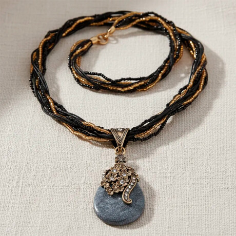 Collar Gema Mujer Varios Colores Negro
