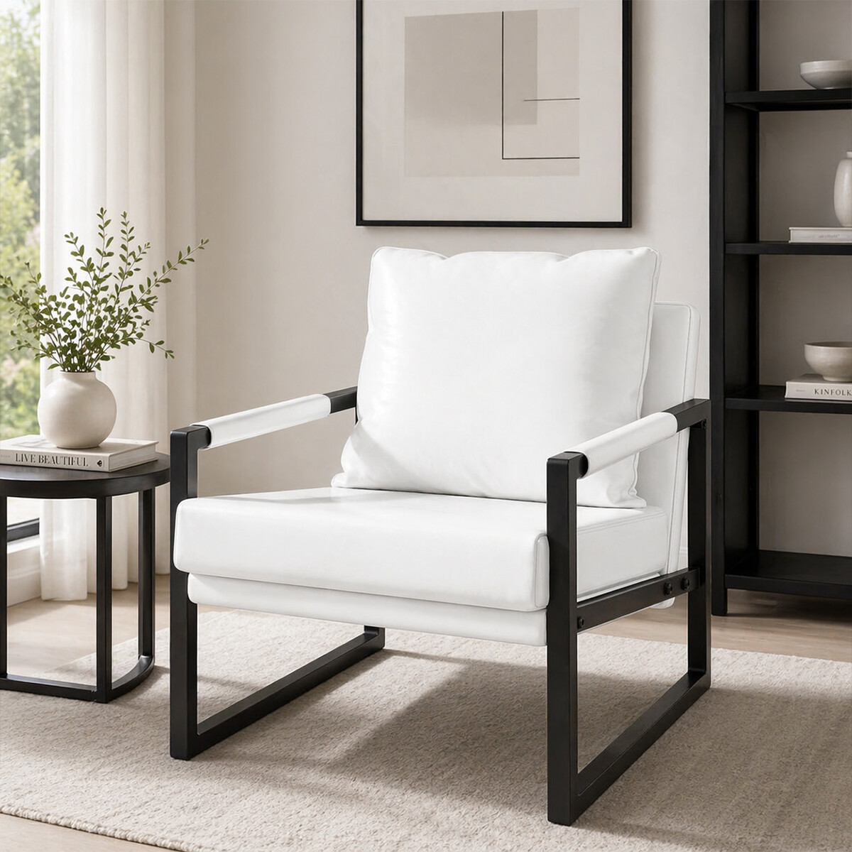 Sillón Milán ecocuero - Blanco 