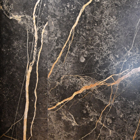 Semi Gres Negro Marquina Vetas Doradas 63X120Cm Piso GAMAS DE NEGRO
