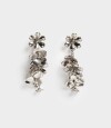 Aros Colgantes Largos De Flor Plateado