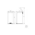 PAPELERA TACHO ACERO INOXIDABLE TRAMONTINA 30LTS PLATEADO