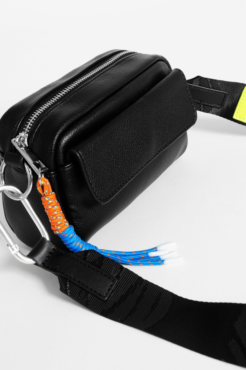 Bandolera mini con bolsillo negro