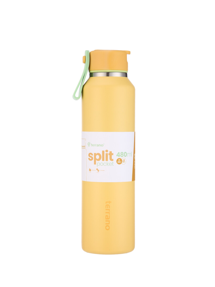 BOTELLA TERMICA SPLIT POCKET 480ML. - Mostaza 