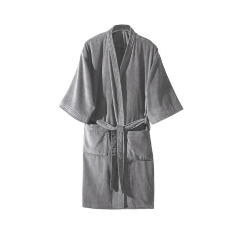 Bata Baño Dohler Velour 100% Algodón Talle P al XXG GRIS CLARO