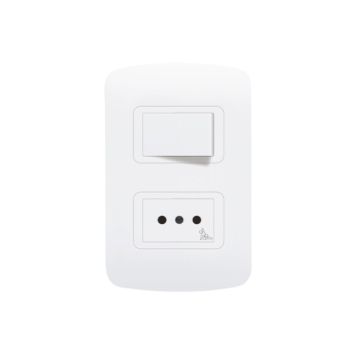 Plaqueta Atenea Plus Toma Con Seguridad + Bipolar Blanco 
