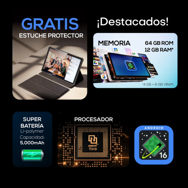 Tablet Logic L-pad 4g Lte De 10.1" 12gb (4+8gb) / 64gb NARANJA