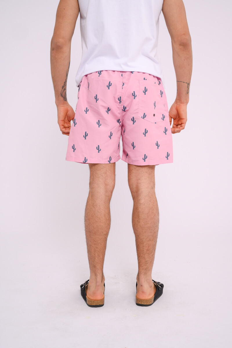 Short de baño estampado Rosa