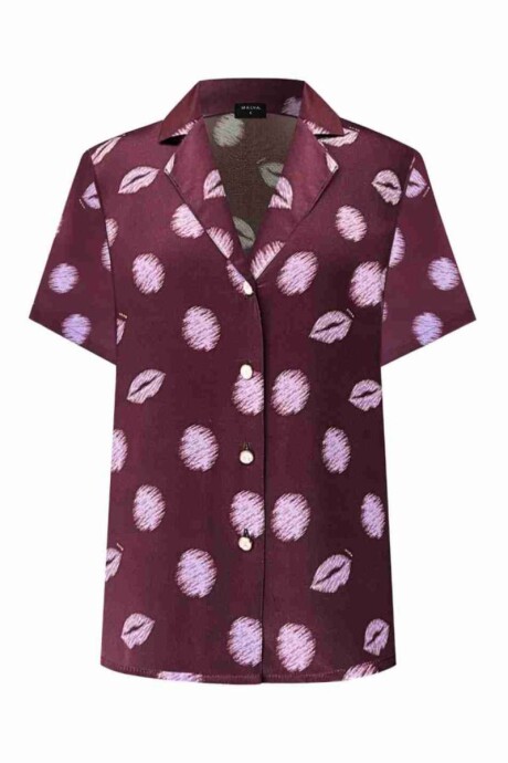 Camisa Cabarete Dot Burdeo Camisa Cabarete Dot Burdeo