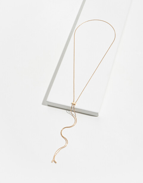 Collares Largos Metal Collar Largo En Metal - Dorado