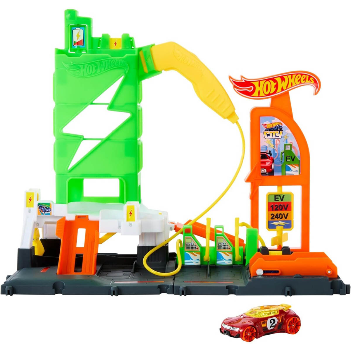 Pista Hot Wheels City Estación De Carga Eléctrica 