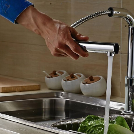 Griferia De Cocina Linea Latina Aqualia Monocomando Pull Out CROMO