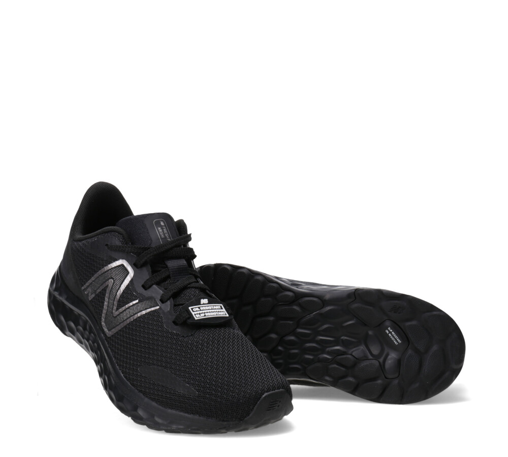 Running Course Slip Resistente Negro/Plata