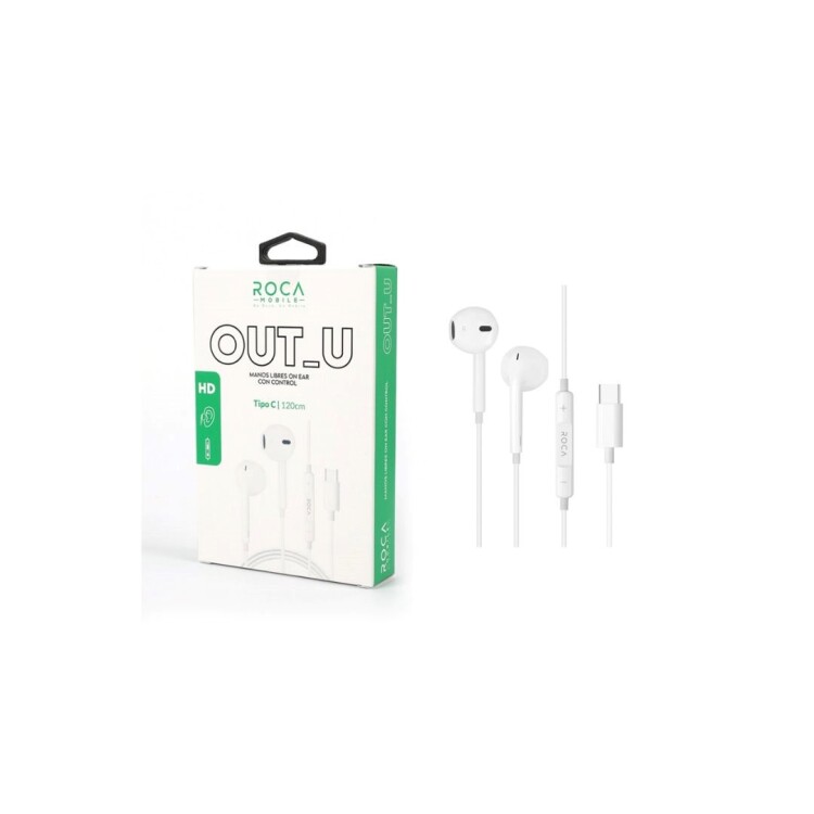 MANOS LIBRES STEREO ROCA TIPO-C Blanco