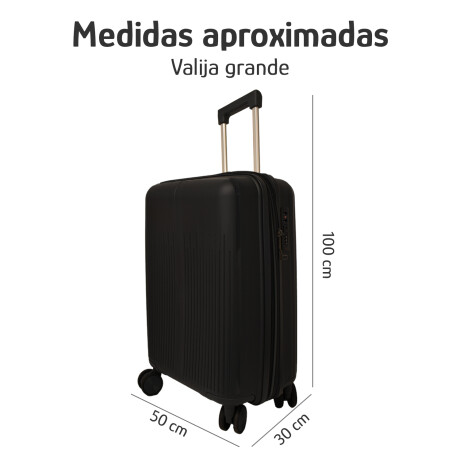 Valija Grande Rígida Cierre Expandible Candado Ruedas 360° Negro