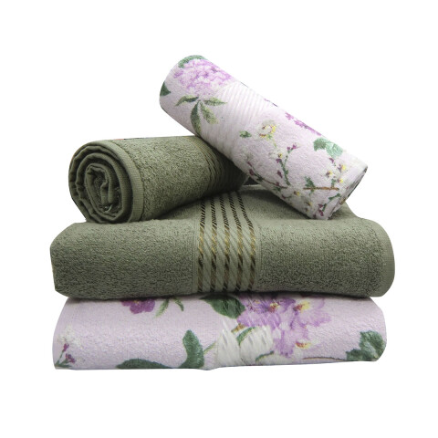 Set X 4 Toallas Prisma Dohler Estampadas 100% Algodón GRIS