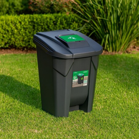 TACHO PAPELERA RESIDUOS 120 LITROS NEGRO