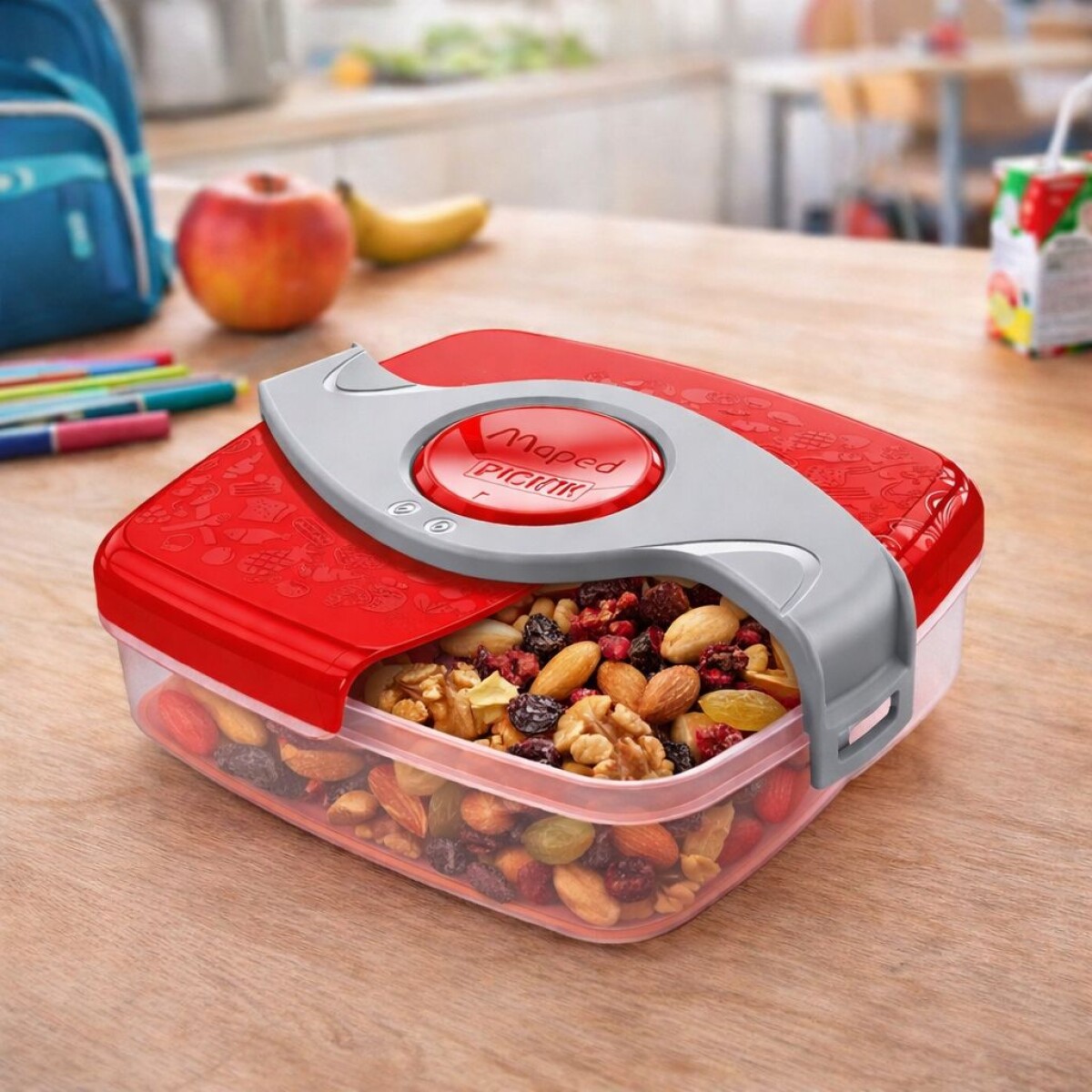 Tupper Hermético para Alimentos con Cierre de Seguridad - Rojo 