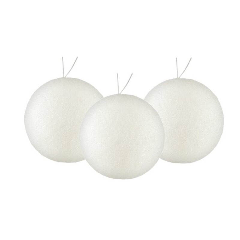 Esferas Navideñas Blancas 8 cm – Pack x6 GE SET 6 BOLAS DE NAVIDAD BLANCAS 8 CM