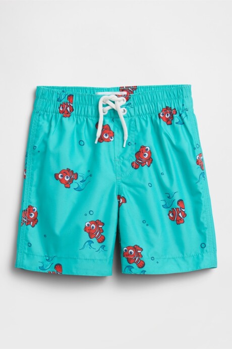 Short De Baño Estampado Toddler Niño Aqua Tropic
