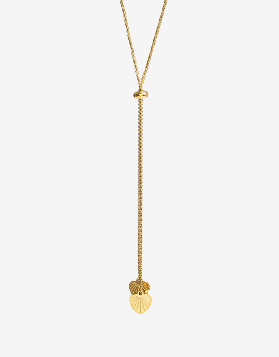 Collar De Acero Dorado Con Dije - Dorado 