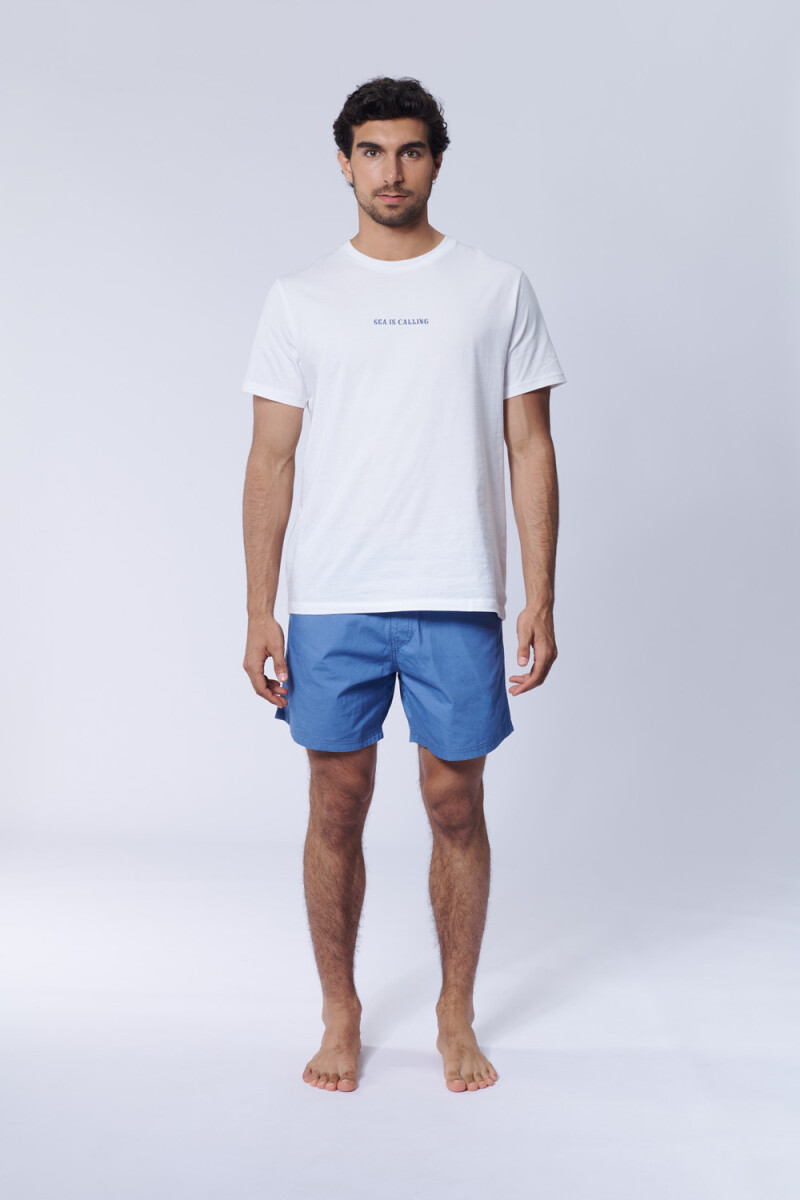Short de baño algodón - Azul Piedra 
