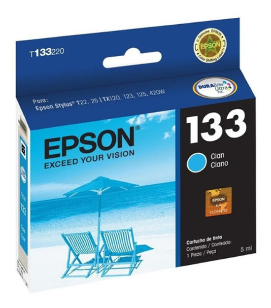 EPSON T133220 CYAN T25/TX125/135/320F/420W/430W/235W - Epson T133220 Cyan T25/tx125/135/320f/420w/430w/235w 