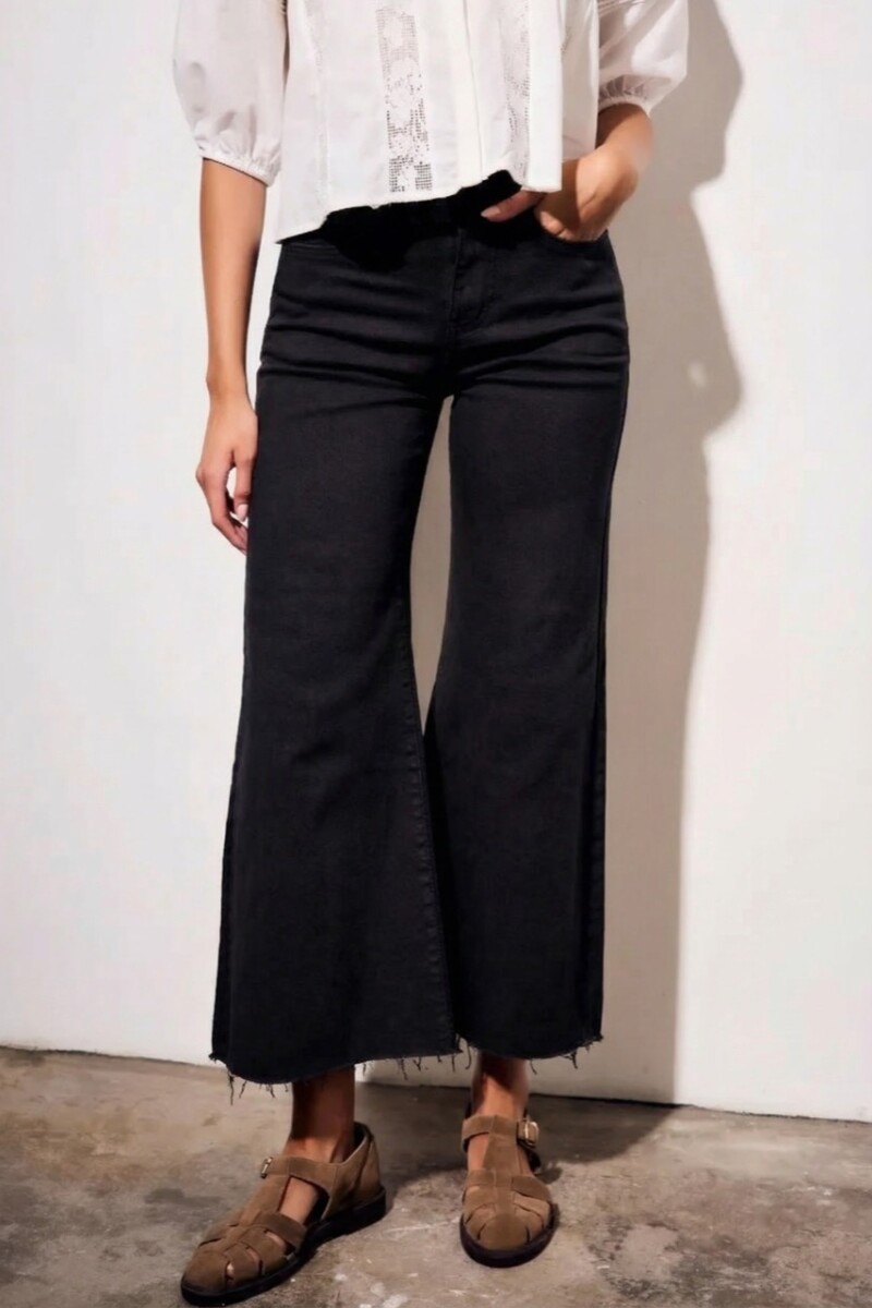 Jean Flared Wide Leg Negro