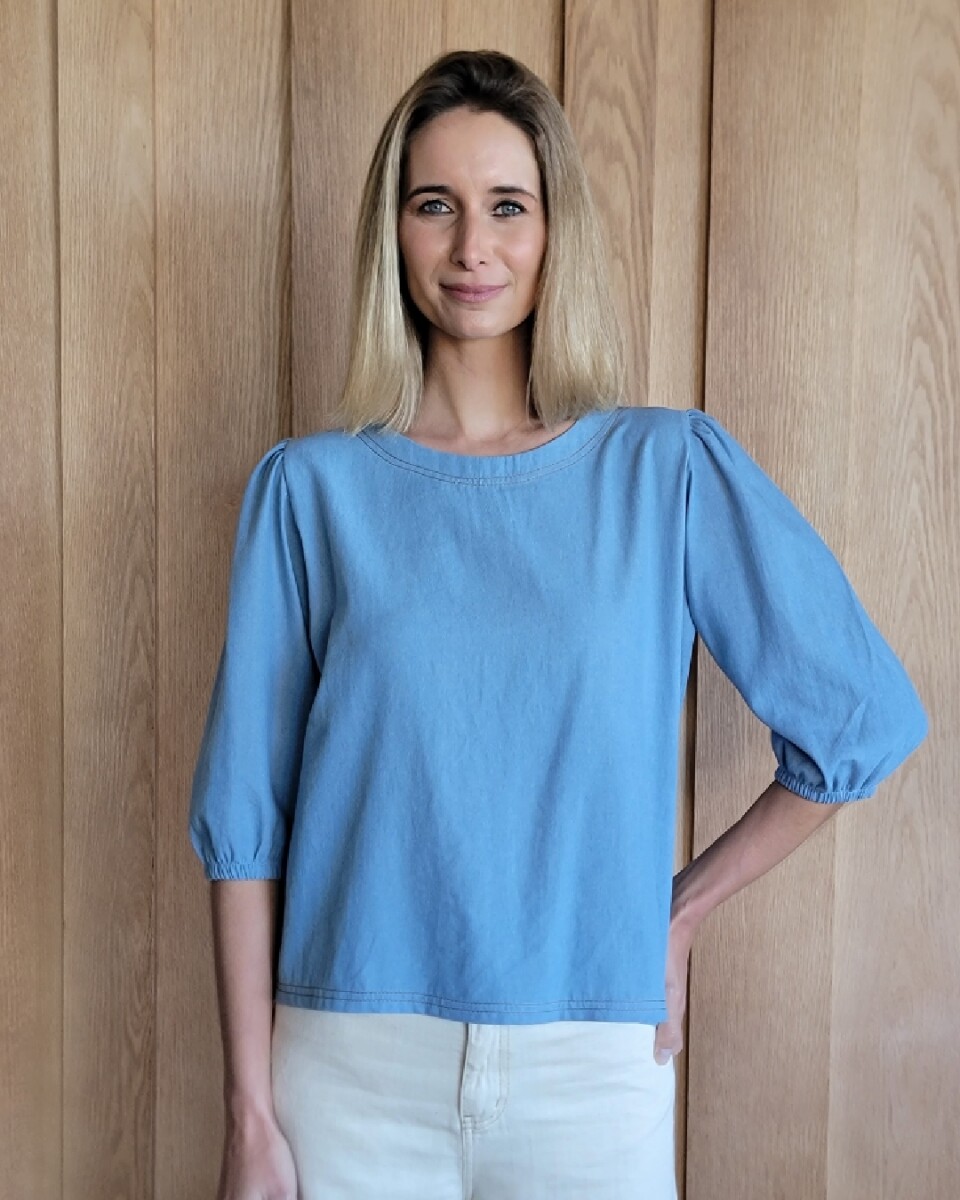 Remera Rose - Denim Celeste 