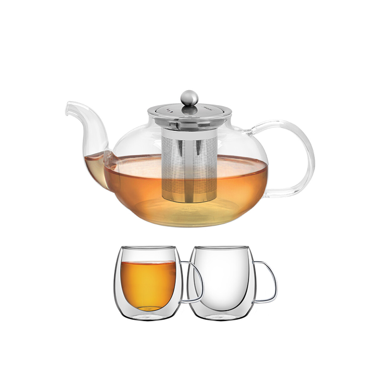 KIT para té - tetera con infusor 1LT + 2 tazas -TRAMONTINA - TF9000 