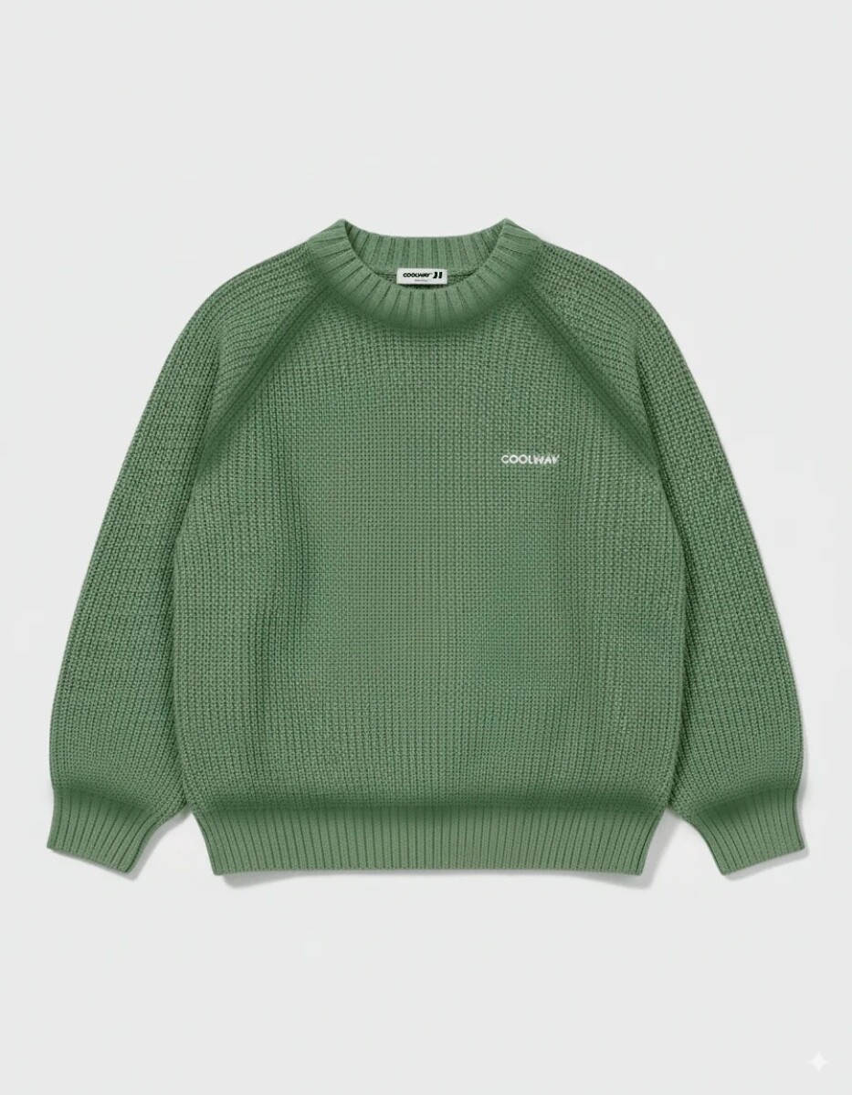 Coolway Buzo Tejido Green Knit Sweater 